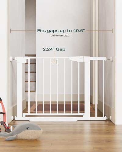 New Cumbor 29.7"-40.6" Baby Gate for Stairs, Dog Gate for Doorways