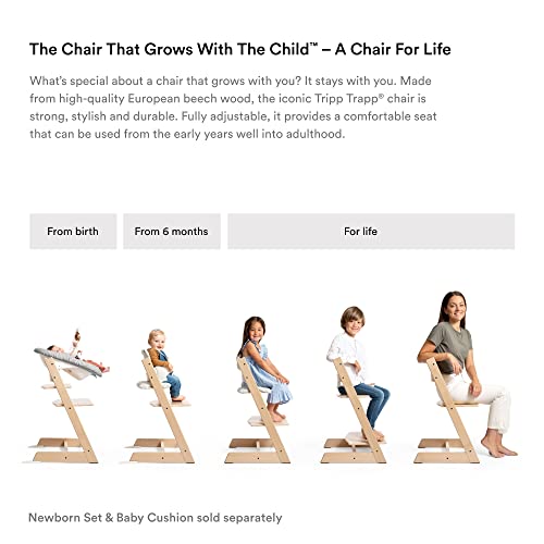 New Tripp Trapp High Chair and Cushion with Stokke Tray (Walnut with Wheat Cream)