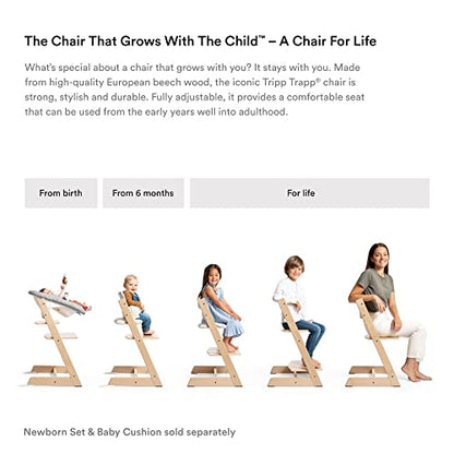 New Tripp Trapp High Chair and Cushion with Stokke Tray (Walnut with Wheat Cream)