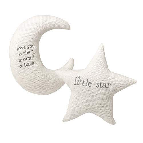 New Lillian Rose White Star and Gray Moon Nursery Pillow Set