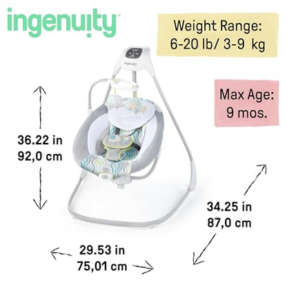 Ingenuity SimpleComfort Lightweight Compact 6-Speed Baby Swing (Everston)