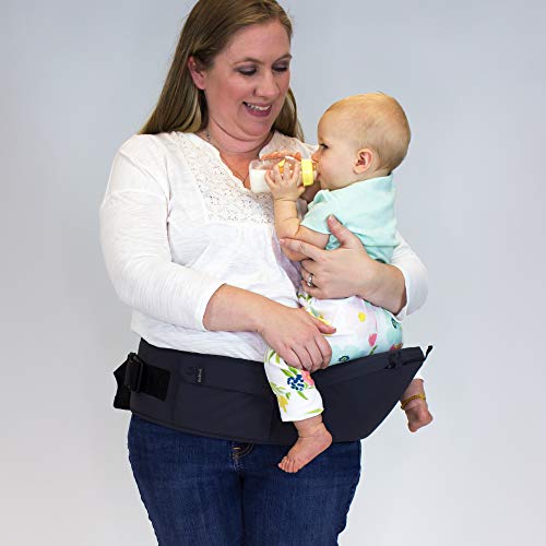 New ÉCLEVE Pulse Hip Seat Baby Carrier - Ultimate Comfort, 9 Position, Front & Back Carry, US Safety Certified, Up to 45 lbs, Charcoal Grey