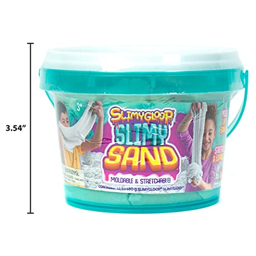 New SLIMYSAND 4.5 lbs of Stretchable, Expandable, Moldable Non-Stick Slimy Play Sand in 3 Reusable Buckets (Purple/Blue/White)