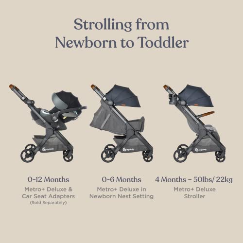 New Ergobaby Metro+ Deluxe Compact Baby Stroller (London Grey)