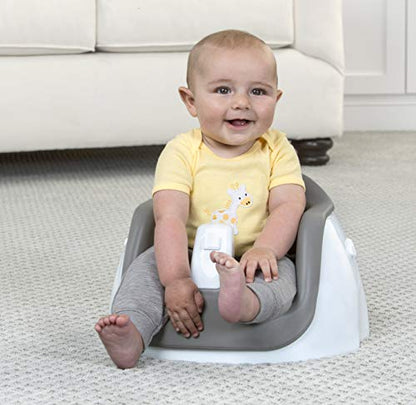 New Regalo 2-in-1 Booster Seat, Floor Seat with Removable Feeding Tray (Gray)