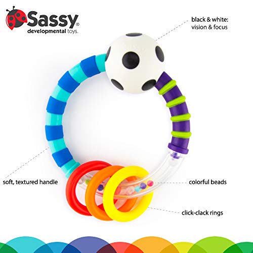 New Sassy Ring Rattle | Developmental Baby Toy for Early Learning