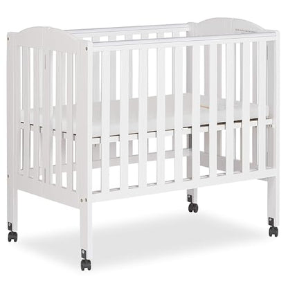 New Dream On Me 2-In-1 Portable Folding Stationary Side Crib (White)