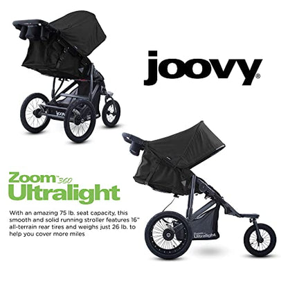 Joovy Zoom360 Ultralight Jogging Stroller Easy One-Hand Fold (Black)