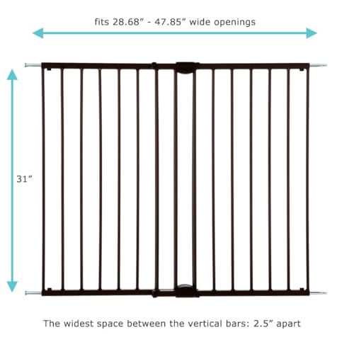 Toddleroo by North States Baby Gate for Stairs: Easy Swing & Lock Series 2 (31" Tall, Matte Bronze)