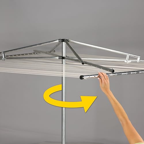 New Household Essentials 17140-1 Rotary Outdoor Umbrella Drying Rack- Clothesline