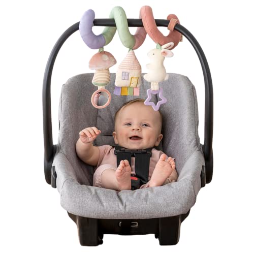 Itzy Ritzy Spiral Car Seat & Stroller Activity Toy - Stroller & Car Seat Toys (Pastel Rainbow)