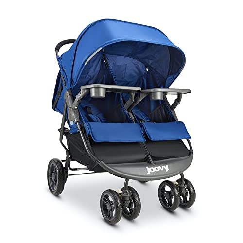 New Joovy ScooterX2 With Tray Side By Side Double Stroller (Blueberry)