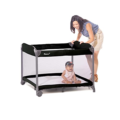New Joovy Room² Large Portable Playpen for Babies and Toddlers (Black)