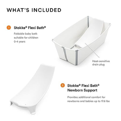 Stokke Flexi Bath Bundle Regular - 25.2 x 9.4 x 13.4 (in) White (Not in Original Box)