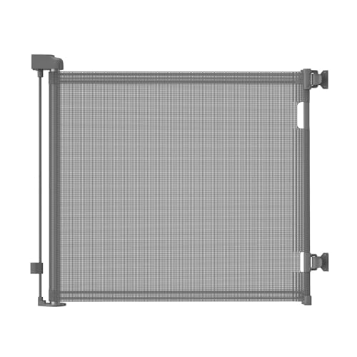 New dearlomum Retractable Mesh Baby Gate or Mesh Dog Gate (Grey , 33"x55")