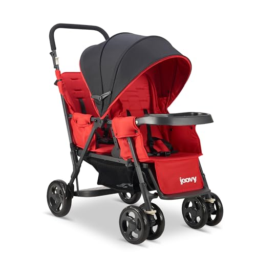 Joovy Caboose Sit and Stand Tandem Double Stroller (Graphite Red)
