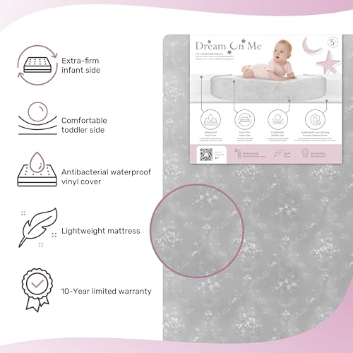 New Dream On Me Snooze Crib & Toddler Mattress