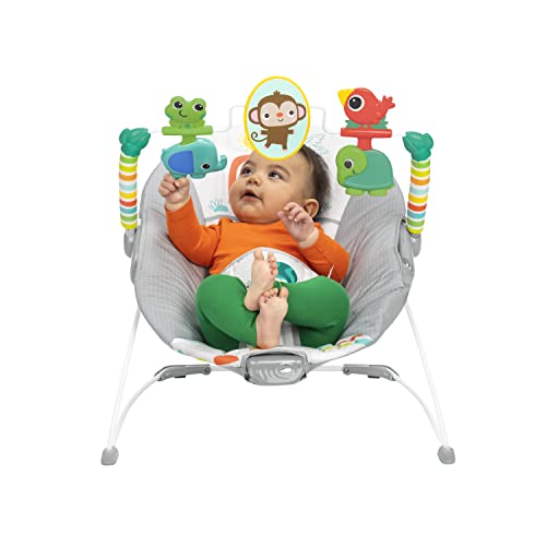 New Bright Starts Playful Paradise Comfy Baby Bouncer Seat (Unisex, 0-6 Months)