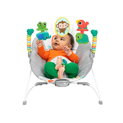 New Bright Starts Playful Paradise Comfy Baby Bouncer Seat (Unisex, 0-6 Months)