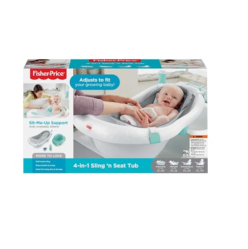 New Fisher-Price Baby Bath Tub for Newborn to Toddler with Baby Seat & Bath Toys