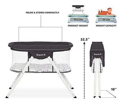 New Dream On Me Poppy Traveler Portable Bassinet (Dark Grey)