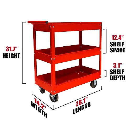 NEW BIG RED 3-Tier Service Cart 400 lbs capacity metal cart