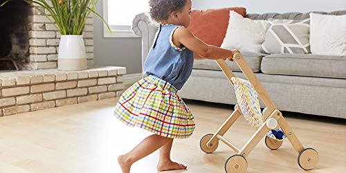 LOVEVERY The Buddy Wooden Toy Doll Stroller for Pretend Play