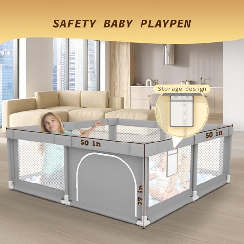 New Baby Playpen Baby Playard, 50x50 Baby Fence (with Mat）