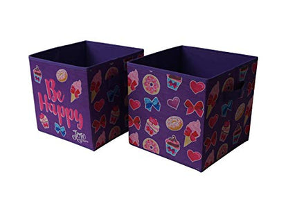 New Idea Nuova JoJo Siwa 5-Piece Storage Set: Collapsible Trunk, 2 Cubes, Sequin Cube, Pop Up Hamper