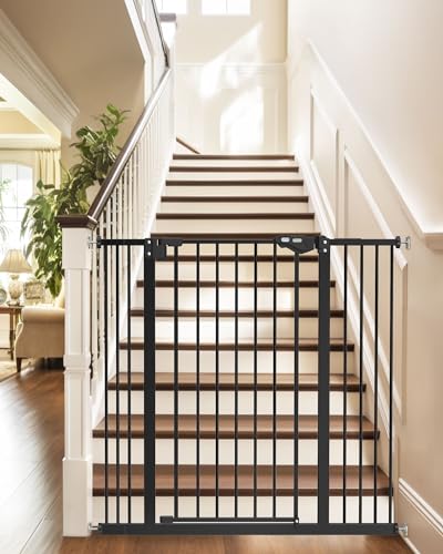 New InnoTruth 36" Tall Auto Close Safety Gate Crafted for Child Protection with 2.24" Slots (Black)