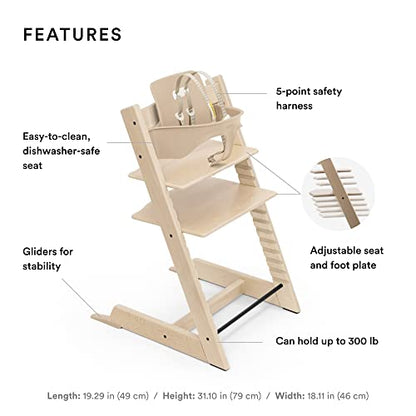 Tripp Trapp High Chair from Stokke includes Baby Set with Removable Harness (Natural)