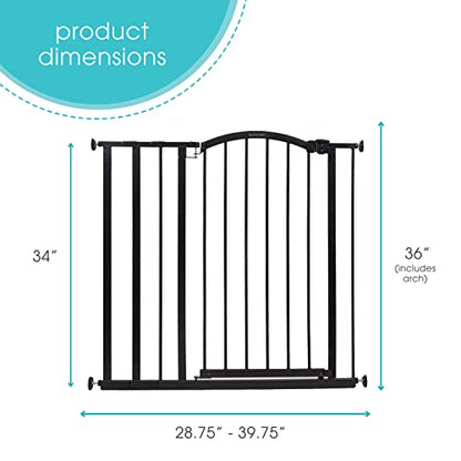 Summer Infant Extra Tall Decor Pet and Baby Gate (28.75" - 39.75" Wide, 36" Tall | Black)