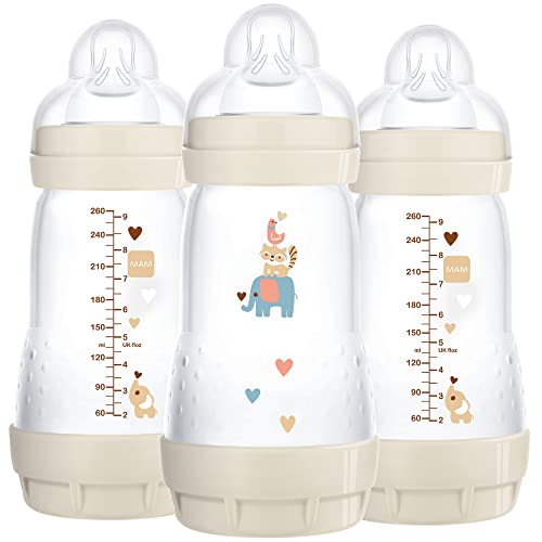 New MAM Easy Start Anti-Colic Bottle, Designs May Vary, 9 oz (3-Count)
