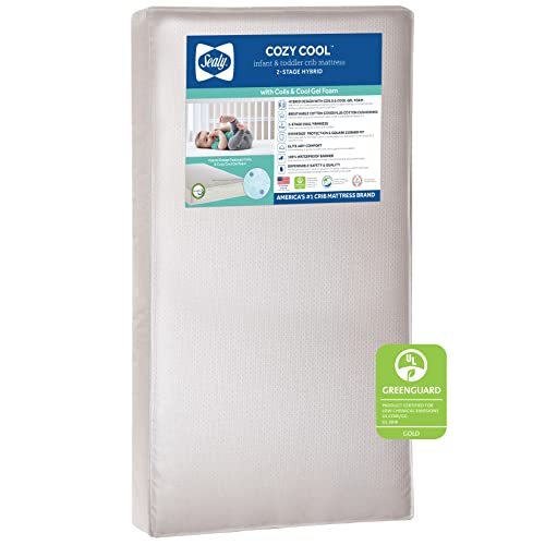 New Sealy Cozy Cool 2-Stage Dual Firmness Waterproof Baby Crib Mattress & Toddler Bed Mattress