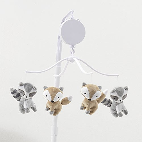 New Bedtime Originals Little Rascals Forest Animals Musical Mobile (Gray/White)