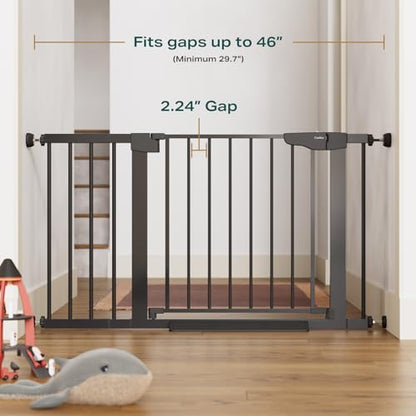 New Cumbor 29.7-46" Baby Gate for Stairs (Black)