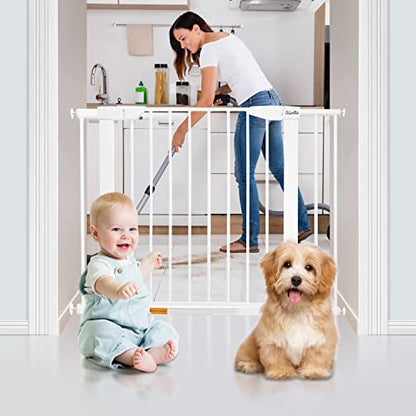 KBYTDREAM 29.5 to 40.5" Extra Wide Walk Through Pet Gate (White)