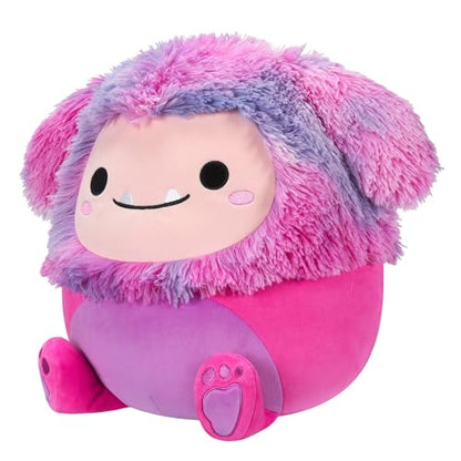 New Squishmallows Original 14-Inch Woxie Magenta Bigfoot with Tie-Dye Mane