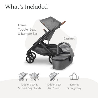 UPPAbaby Vista V2 Stroller with Bassinet (Greyson Charcoal Melange)