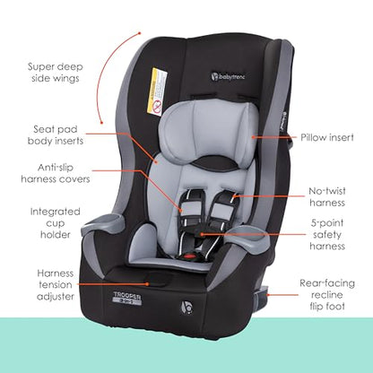 New Baby Trend Trooper 3-in-1 Convertible Car Seat (Dash Black)