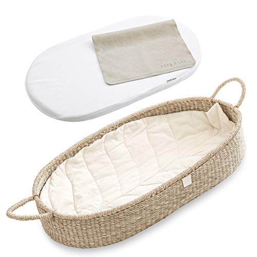 New Premium Baby Changing Basket - Handmade Natural Seagrass Moses Basket