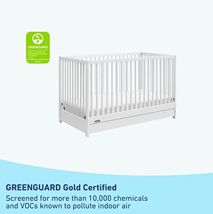 New Graco Teddi 4-in-1 Convertible Mini Crib with Bonus Water-Resistant Mattress (White)