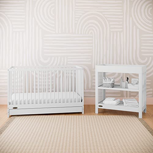 New Graco Teddi 4-in-1 Convertible Mini Crib with Bonus Water-Resistant Mattress (White)