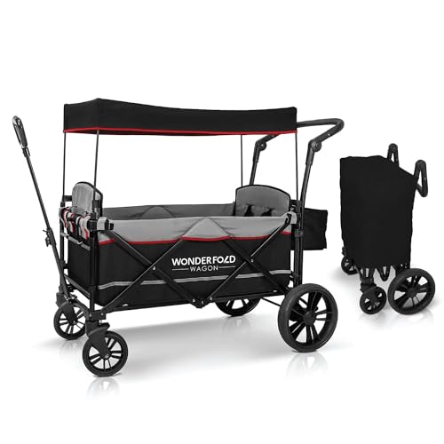 WONDERFOLD X2 Push & Pull Double Stroller Wagon (2 Seater) - Midnight Blue