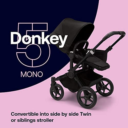 New Bugaboo Donkey 5 Mono Complete Bassinet & Stroller (Midnight Black)