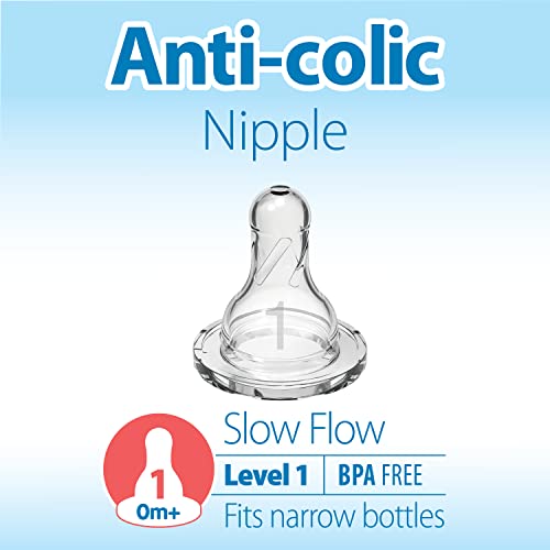 New Dr. Brown’s Natural Flow Level 1 Narrow Baby Bottle Silicone Nipple | 6 Count (Pack of 1)