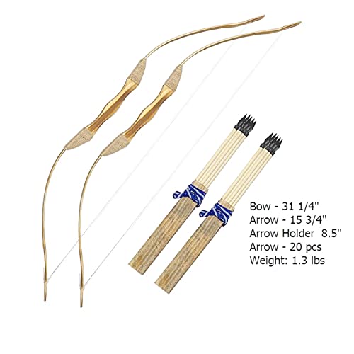 Wooden Bow and Arrow Set - 2 PCS Set Toy Bow and Arrow