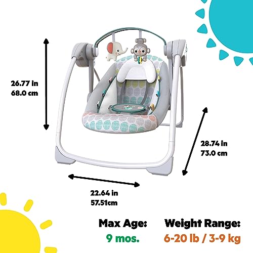 New Bright Starts Portable Automatic 6-Speed Baby Swing (Whimsical Wild)