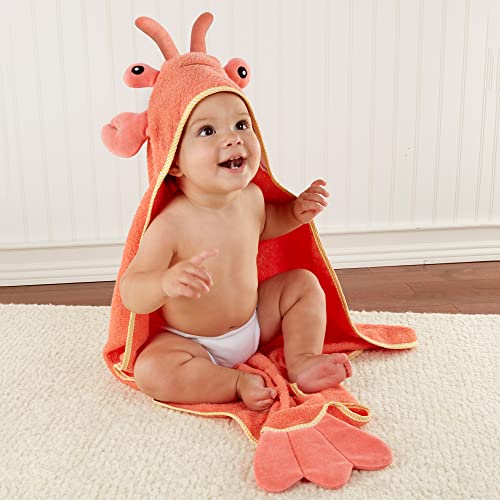 Baby Aspen Baby Boys Lobster Laughs Hooded Towel (Orange)