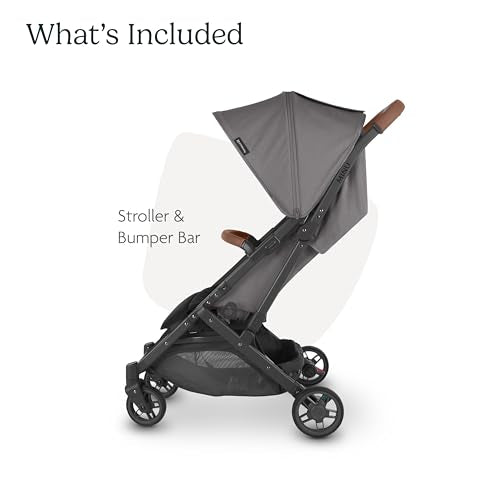 UPPAbaby Minu V2 Travel Stroller Greyson (Charcoal Mélange/Carbon Frame/Saddle Leather)